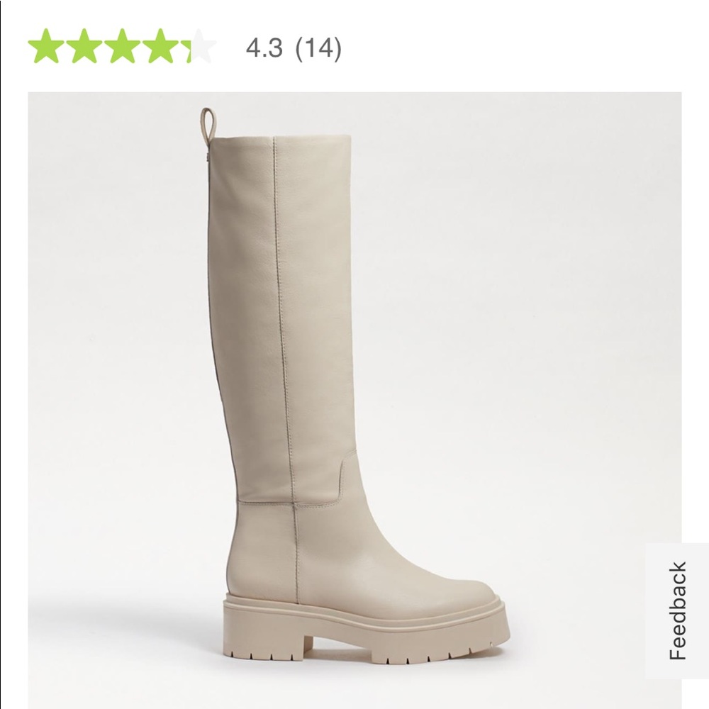 Sold Out Sam Edelman Larina Tall Boot in Modern Ivory Leather | Like New